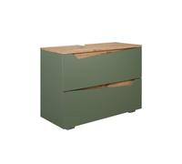 Vicco Mobile sottolavabo per bagno Marelle Verde/Artigianale 80x57.5 cm | con 2 cassetti, adatto per l'installazione sotto lavabi standard
