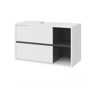 Vicco Mobile sottolavabo per bagno Viola, Bianco, 100 x 60 cm, con intaglio per sifone e ripiani aperti per montaggio a parete