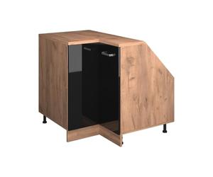 Vicco Mobile sottotetto Mobile angolare Rion, Nero lucido, 75.6 x 81.6 cm con 1 porta, carcassa dell’armadio profondità 60 cm, adatto per il salvaspazio sotto tetti spioventi