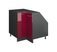 Vicco Mobile sottotetto Mobile angolare Rion, Rosso lucido, 75.6 x 81.6 cm con 1 porta, carcassa dell’armadio profondità 60 cm, adatto per il salvaspazio sotto tetti spioventi