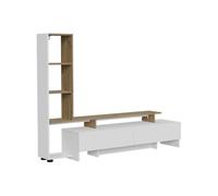 Vicco Mobile tv Tavora, Bianco/quercia, 168.2 x 120 cm con 2 cassetti, per l'utilizzo come mobile TV con ripiani aperti