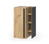 Vicco mobiletto bagno Edelin, Antracite/Artisan, 35 x 60 cm | 1 Anta · 5 scomparti · Sospeso a parete · Per accessori da bagno · Forma salvaspazio