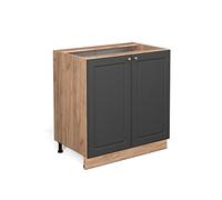 Vicco Mobiletto base cucina Fame-Line, Antracite-oro, 80 cm con ripiano, senza piano di lavoro