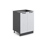 Vicco Mobiletto base cucina Fame-Line, Bianco casa di campagna, 60 cm senza piano di lavoro