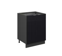 Vicco Mobiletto base cucina Fame-Line, Nero a righe, 60 cm senza piano di lavoro, per la combinazione con altri moduli della serie Fame-Line