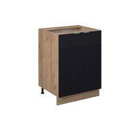 Vicco Mobiletto base cucina Fame-Line, Nero rigato, 60 cm