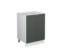 Vicco Mobiletto base cucina Fame-Line, Verde-oro Country House/Bianco, 60 cm senza piano di lavoro