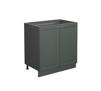 Vicco Mobiletto base cucina Fame-Line, Verde-oro rustico, 80 cm con ripiano, senza piano di lavoro, per la combinazione con altri moduli della serie Fame-Line