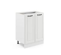 Vicco Mobiletto base cucina R-Line, Bianco rustico, 60 cm senza piano di lavoro, per la libera combinazione all'interno di sistemi cucina modulari