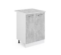 Vicco Mobiletto base cucina R-Line, Calcestruzzo, 60 cm, PL Marmo, per la libera combinazione all'interno di sistemi cucina modulari