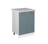 Vicco Mobiletto base cucina R-line, Grigio-blu/Bianco, 60 cm, PL Marmo