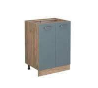 Vicco Mobiletto base cucina R-line, Grigio-blu/Quercia dorata, 60 cm senza piano di lavoro