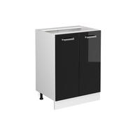 Vicco Mobiletto base cucina R-Line, Nero lucido, 60 cm senza piano di lavoro, per la libera combinazione all'interno di sistemi cucina modulari