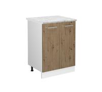 Vicco Mobiletto base cucina Raul, Rovere artigianale/Bianco, 60 cm, PL Marmo