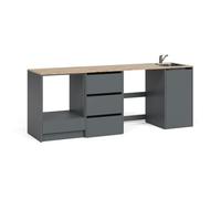 Vicco Mobiletto base cucina Viktor, Antracite/Rovere dorato, con lavello e rubinetto