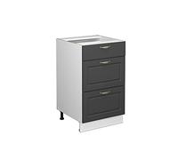 Vicco Mobiletto base per cucina Fame-Line, Antracite-oro, 50 cm senza piano di lavoro, per la combinazione con altri moduli della serie Fame-Line