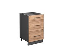 Vicco mobiletto base per cucina Fame-Line, Quercia dorata/Antracite, 50 cm senza piano di lavoro