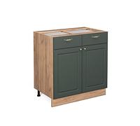 Vicco Mobiletto base per cucina Fame-Line, Verde-oro country, 80 cm