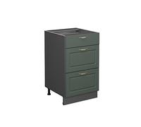 Vicco mobiletto base per cucina Fame-Line, Verde-oro Country House/Antracite, 50 cm senza piano di lavoro