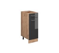 Vicco Mobiletto base per cucina R-Line, Antracite lucido, 30 cm senza piano di lavoro, per la libera combinazione all'interno di sistemi cucina modulari