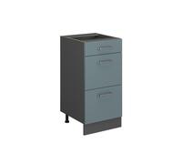 Vicco Mobiletto base per cucina R-Line, Grigio-blu, 40 cm con cassetti, senza piano di lavoro, per la libera combinazione all'interno di sistemi cucina modulari