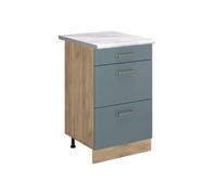 Vicco Mobiletto base per cucina R-Line, Grigio-blu/Rovere dorato 50 cm