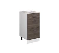 Vicco Mobiletto base per cucina R-Line, Grigio nobile, 40 cm con cassetti, senza piano di lavoro, per la libera combinazione all'interno di sistemi cucina modulari