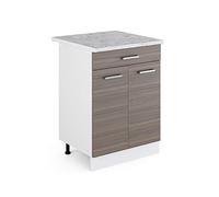 Vicco Mobiletto base per cucina R-Line, Grigio nobile, 60 cm con cassetto PL Marmo