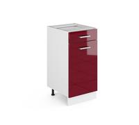 Vicco Mobiletto base per cucina R-Line, Rosso lucido, 40 cm senza piano di lavoro