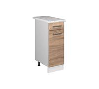 Vicco Mobiletto base per cucina R-Line, Sonoma, 30 cm, PL Marmo, per la libera combinazione all'interno di sistemi cucina modulari