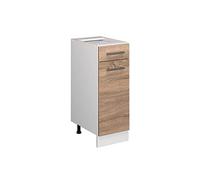 Vicco Mobiletto base per cucina R-Line, Sonoma, 30 cm senza piano di lavoro, per la libera combinazione all'interno di sistemi cucina modulari