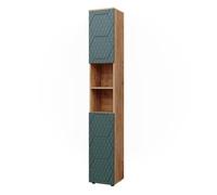 Vicco Mobiletto da bagno Irma, Quercia verde/oro, 30 x 192 cm | per la conservazione di accessori da bagno e compatibile con la serie Irma