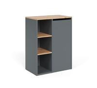 Vicco Mobiletto da bagno Viktor, Antracite/Rovere dorato, 68 x 88.2 cm | con ripiani aperti, con cesto della biancheria integrato per una conservazione discreta
