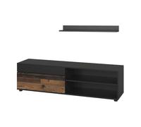Vicco Mobiletto e scaffale Berno, Nero/antico,