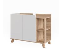 Vicco Mobiletto per lavabo Karen, Sonoma/Bianco, 80 x 65 cm | con 2 porte, per una conservazione salvaspazio sotto il lavandino