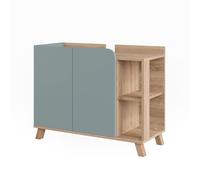 Vicco Mobiletto per lavabo Karen, Sonoma/blu, 80 x 65 cm | con 2 porte, per una conservazione salvaspazio sotto il lavandino