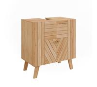 Vicco Mobiletto per lavabo Lucie, Bambù, 60 x 65 cm con 2 porte, adatto per la conservazione salvaspazio di accessori da bagno