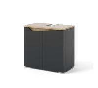 Vicco Mobiletto per lavabo Marelle, Antracite/Artisan, 60 x 57.5 cm con 2 porte, con ritaglio per sifone per il montaggio sotto il lavabo