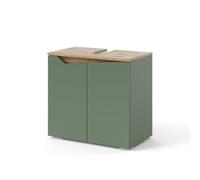 Vicco Mobiletto per lavabo Marelle, Verde/Artigianale, 60 x 57.5 cm con 2 porte, con ritaglio per sifone per il montaggio sotto il lavabo