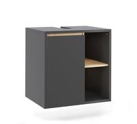 Vicco Mobiletto per lavabo Viola, Grigio/Artisan, 60 x 60 cm | con ripiani aperti, adatto per il montaggio sotto lavabi standard