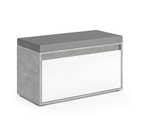 Vicco Panca scarpiera da ingresso Iker, Calcestruzzo, 80 x 45 cm, combinabile con altri mobili della serie Iker