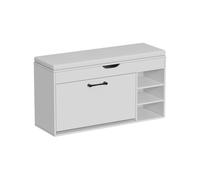 Vicco Panca scarpiera da ingresso Solino, Bianco, 90 x 50 cm