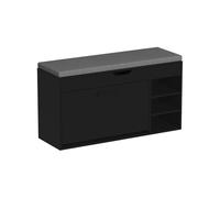 Vicco Panca scarpiera da ingresso Solino, Nero/Grigio, 90 x 50 cm