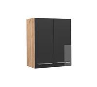 Vicco pensile da cucina Fame-Line, Antracite lucido/Quercia dorata, 60 cm