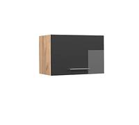 Vicco pensile da cucina Fame-Line, Antracite lucido/Quercia dorata, 60 cm Piatto