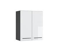 Vicco Pensile da cucina Fame-Line, Bianco lucido, 60 cm | Frontale in MDF · Chiusura ammortizzata · 2 Ripiani · Maniglie in metallo · ✓ Spazio pratico