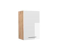 Vicco pensile da cucina Fame-Line, Bianco lucido/Quercia dorata, 45 cm