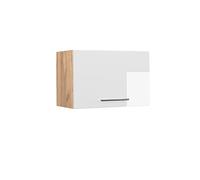 Vicco pensile da cucina Fame-Line, Bianco lucido/Quercia dorata, 60 cm Piatto