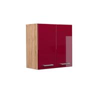 Vicco Pensile da cucina R-Line, Rosso lucido, 60 cm | 2 Ante · 1 Ripiano · Profondità - 31 cm · ✓ Liberamente combinabile · ✓ Spazio pratico