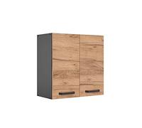 Vicco Pensile da cucina R-Line, Rovere dorato, 60 cm | 2 Ante · 1 Ripiano · Profondità - 31 cm · ✓ Liberamente combinabile · ✓ Spazio pratico